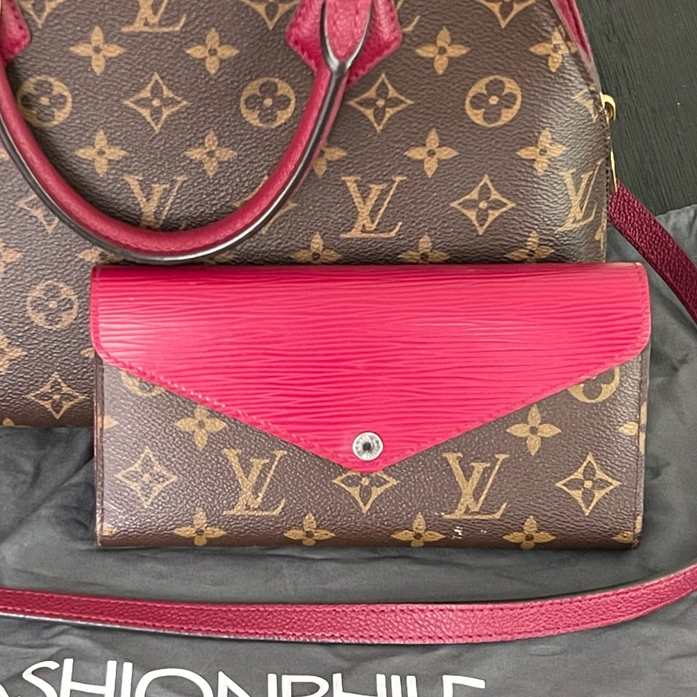 LV Monogram Epi Marie Lou Long Wallet - Fuchsia